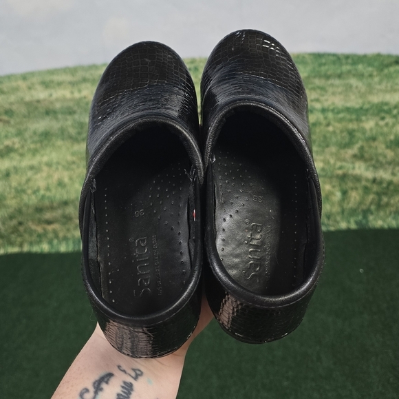 Sanita | Professional Genuine Patent Leather Snake Scale Clogs -Black- Size EU36 - Picture 6 of 15